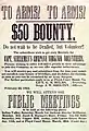 "To Arms! To Arms!" Póster de reclutamiento para  los Estados confederados de América. Floyd County, Virginia, 1862.