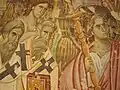 Detalle del fresco Dormición de la Virgen de Sopoćani h. 1265