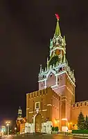 La Torre Spásskaya por la noche.