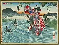 Tsukioka Yoshitoshi "Higashi Nishiki: el dios demonio Omatsu Shiro Saburo"