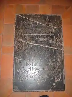 Sepultura de Enrique de Castilla, conde de Cabra, lado de la Epístola Catedral de Córdoba
