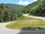 entre Lepuix y Ballon d'Alsace, curva de horquilla