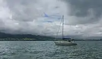 El lago Attersee desde entre Weyregg am Attersee
