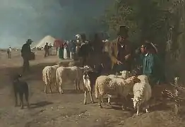 Un Marché aux moutons dans Normandie