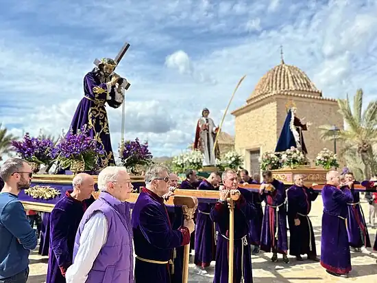 Vía crucis del Viernes santo en la explanada del monte Calvario de Lorca