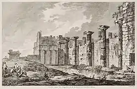 Vista de las ruinas de los Propileos