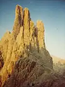 Las Torres Vajolet  2.790 m (torre principal de 120 m de altura), Tirol del Sur, Italia
