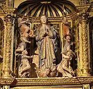 Grupo de la Asunción. Retablo mayor de la iglesia de San Juan en Arrabal de Portillo (Valladolid).