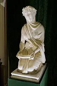 La Vestale velata (1847) de  Monti  (1847) en Chatsworth House, Derbyshire.