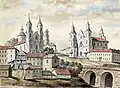 La Iglesia Basiliana en Vitebsk (izquierda) y la Iglesia de St. Antonio (derecha)