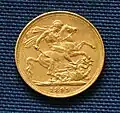 Reverso de un Soberano de Oro de 1899