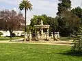 Fuente de Cupido frente a la villa.
