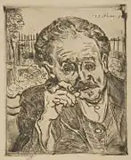 Dr. Gachet, aguafuerte de Vincent van Gogh (1890)