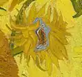 Detalle de una de las versiones de Los girasoles, de Vincent van Gogh, 1889.