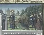 Marta y el tarasco , de un manuscrito del siglo XV.