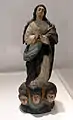Escultura Antropomorfa Virgen inmaculada Talla en madera procedente de las Misiones Jesuíticas. Siglos XVII-XVIII Col. Rolf Nussbaum.