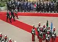El presidente Enrique Peña Nieto y el presidente Jimmy Morales en la Ciudad de Guatemala; 2017.