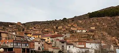 Vista de las cuevas-bodegas.