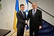 Zelenski con el primer ministro de Israel Benyamin Netanyahu, enero de 2020.
