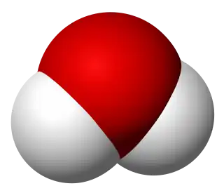 Molécula de agua, «disolvente universal», de importancia fundamental en innumerables procesos bioquímicos e industriales