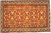 "Tapete Lotto" de lana anudada de Anatolia occidental, siglo XVI, Museo de Arte de San Luis
