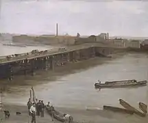Marrón y plata, puente Old Battersea (1859)