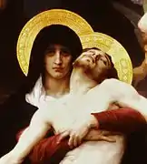 Detalle de la Virgen María y Jesucristo.