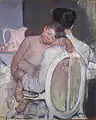 Mujer sentada con un niño en brazos, de Mary Cassatt
