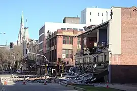 Edificios caídos en Christchurch.
