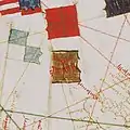 Bandera y escudo de armas del Imperio de Serbia, Gabriel de Vallseca (1439).