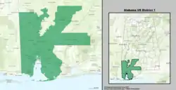1.º distrito ubicada en Alabama