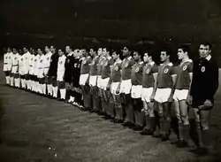 Equipos de Santos y Benfica en la Copa Intercontinental de 1962.