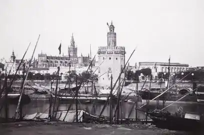 Charles Clifford - El Guadalquivir, la Torre del Oro, Sevilla (cerca de 1862)