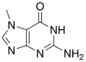 Estructura química de la 7-metilguanina
