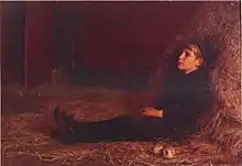 Ejemplo de un joven soñando despierto. Obra de Oliver Ingraham, 1887