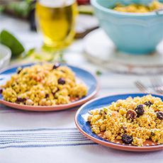 Cuscús con zanahorias, nueces y pasas