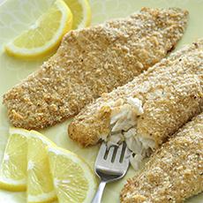 Pescado crujiente al horno con queso parmesano
