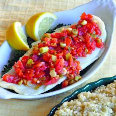 Guisado de pescado y espinacas