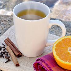 Sidra caliente de naranja y manzana