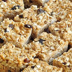 Barras de mantequilla de maní y cereal