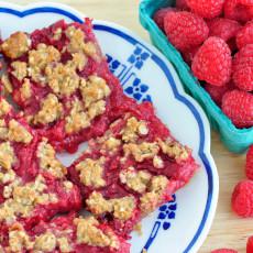 Barras de avena y frambuesas
