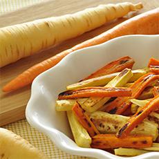 Apio de campo y zanahorias al horno