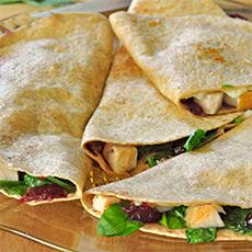 Quesadilla de pavo y arándanos rojos