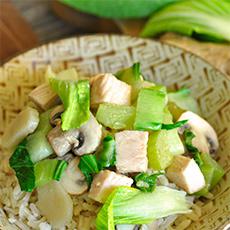 Sofrito de vegetales y pavo