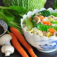 Arroz con verduras y huevo