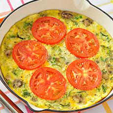 Tortilla o frittata de huevo con vegetales